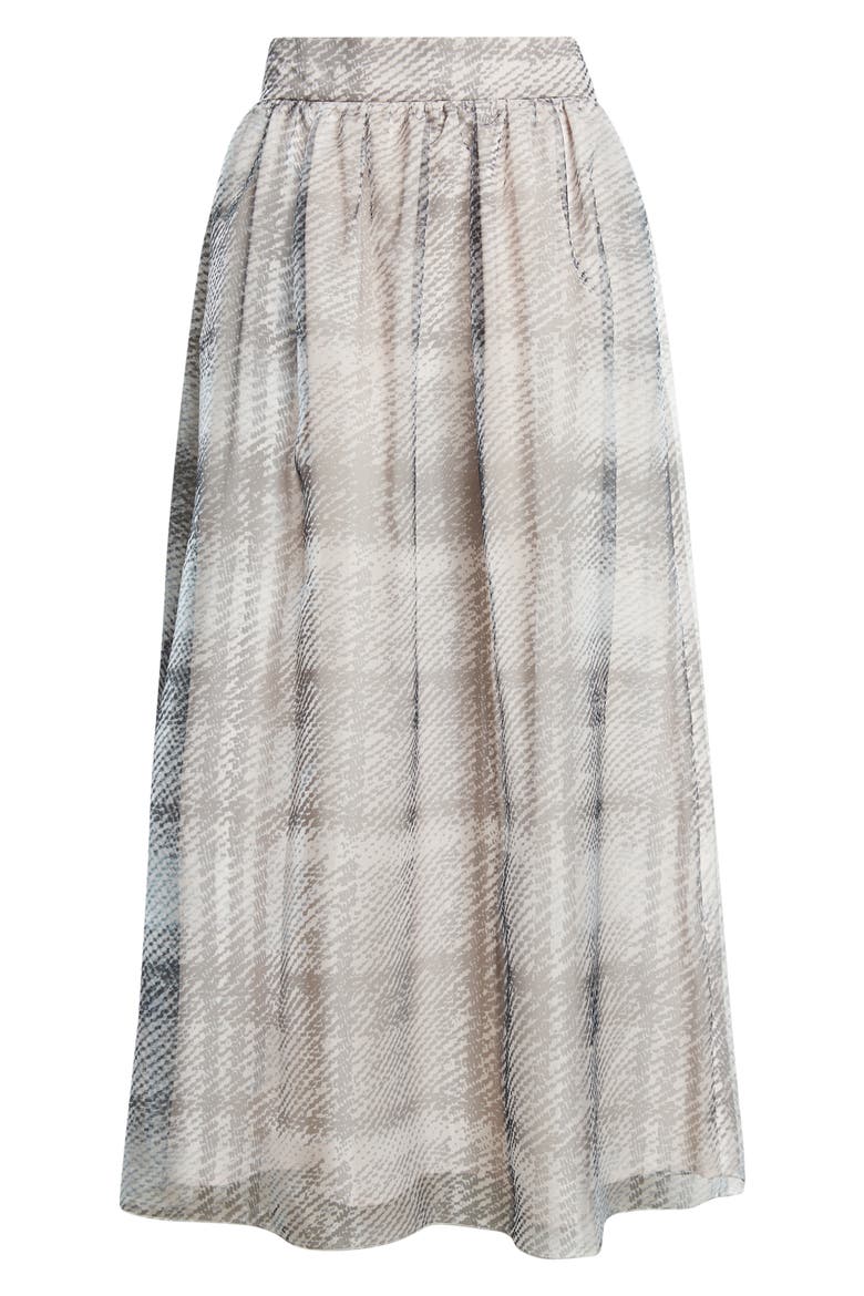 Plaid Print Skirt, Alternate, color, 178 DARK JADE