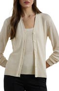 Lauren Ralph Lauren Linen Blend Rib Cardigan