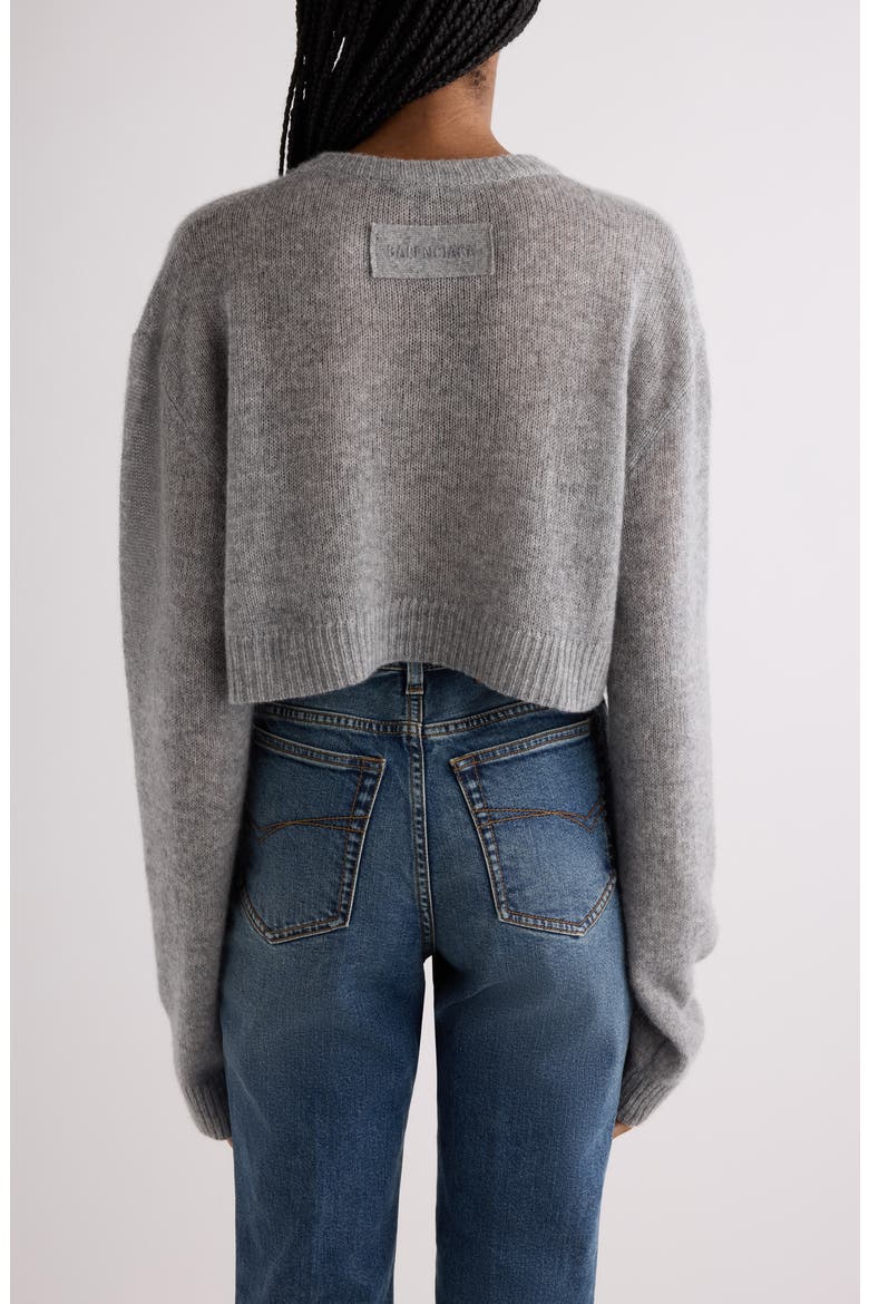 Crop Cashmere Sweater, Alternate, color, 1167 HEATHER GREY