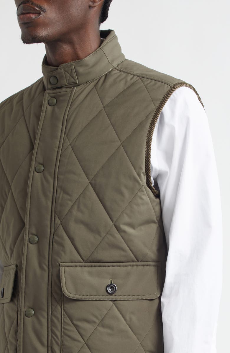 Ralph Lauren Purple Label Carleton Diamond Quilted Down Vest, Alternate, color, Olive