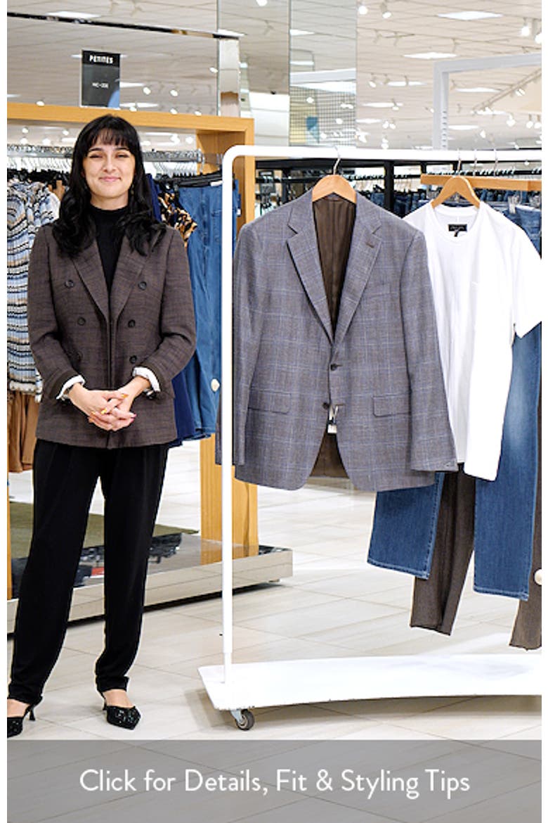 Kei Trim Fit Brown Mélange Shadow Plaid Wool & Silk Blend Sport Coat video