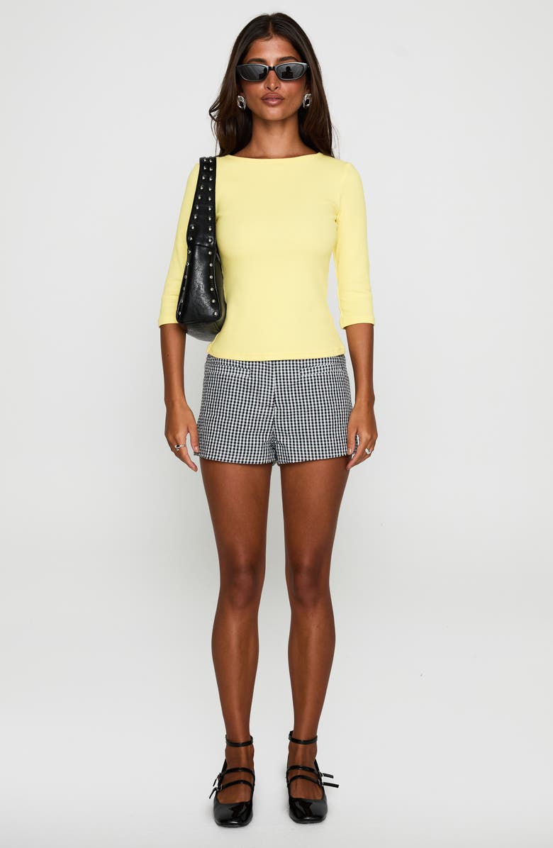 Princess Polly Hot Commodity Micro Shorts, Alternate, color, Black Gingham