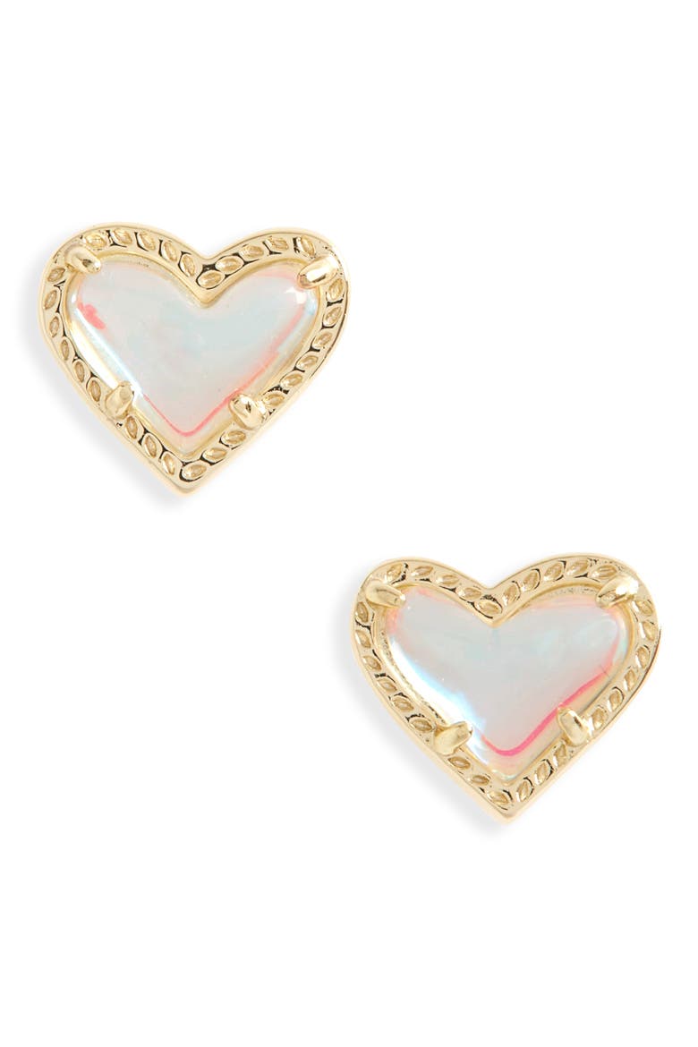 Ari Heart Stud Earrings, Main, color, DICHROIC GLASS