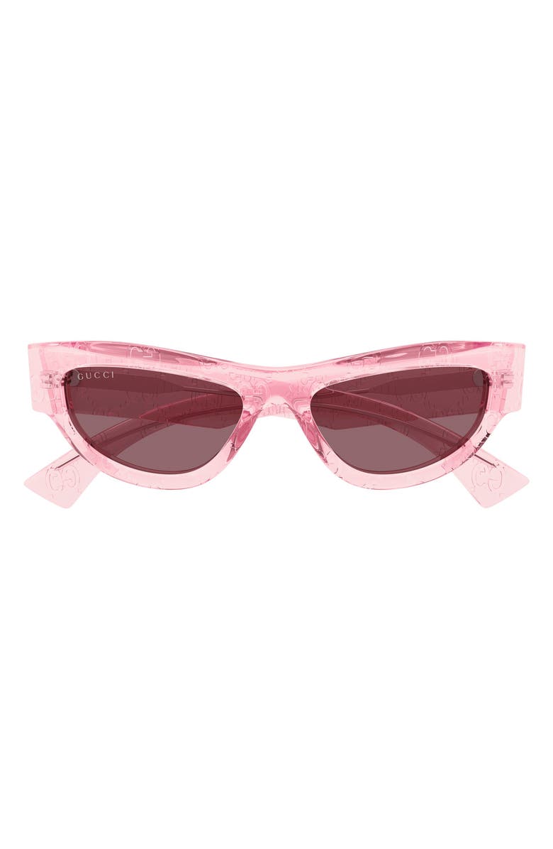 Gucci 53mm Cat Eye Sunglasses, Main, color, Pink