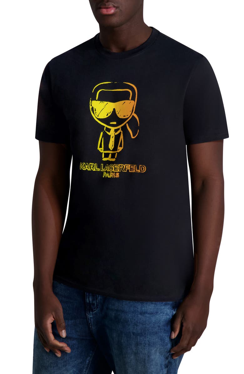 KARL LAGERFELD PARIS Outline Karl Character Cotton Graphic T-Shirt, Alternate, color,