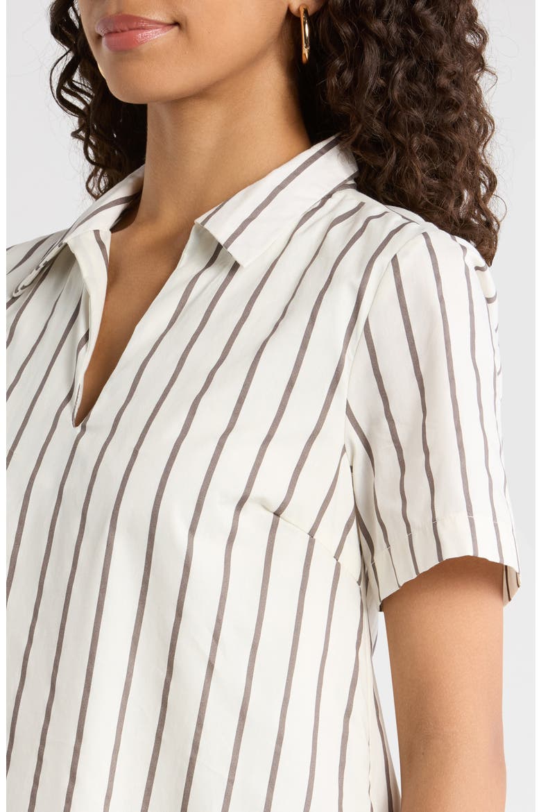 Kamara Stripe Cotton Shirtdress, Alternate, color, MARSHMALLOW