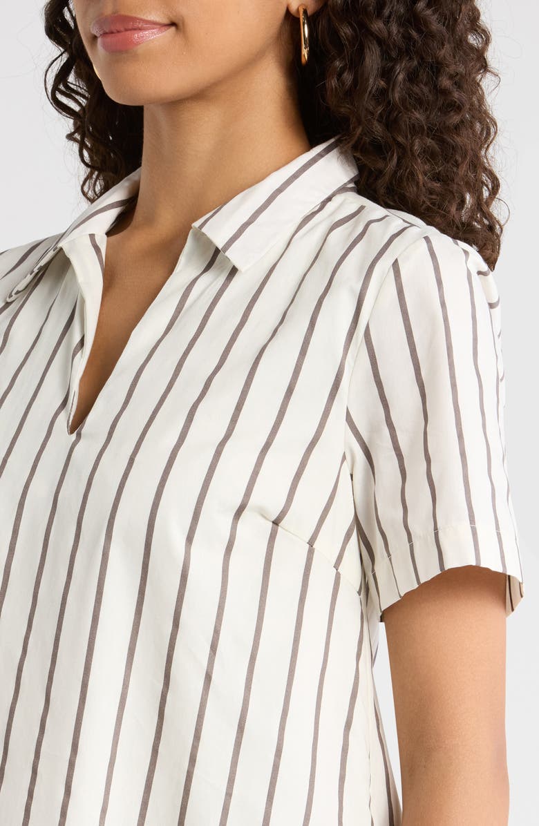 SUGARLIPS Kamara Stripe Cotton Shirtdress, Alternate, color, Marshmallow