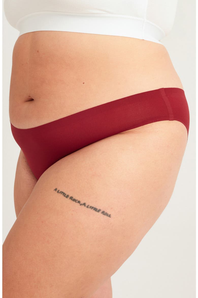 Period & Leakproof Super Absorbency Seamless Bikini, Alternate, color, CRIMSON ROSE