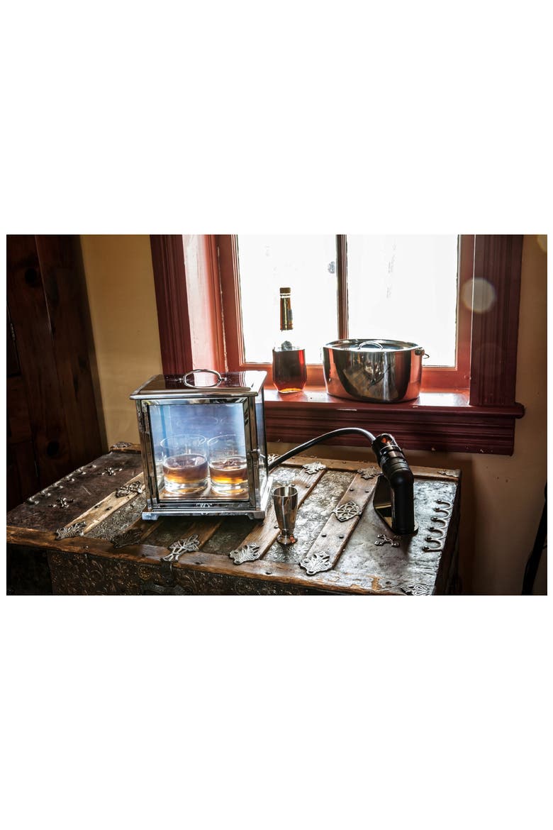 Crafthouse Signature Collection The Smoking Box™ & Handheld Smoker, Alternate, color, SILVER/CLEAR