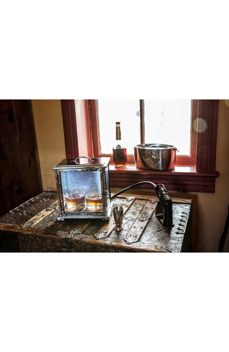 Fortessa Crafthouse Signature Collection The Smoking Box<sup>™</sup> & Handheld Smoker, Alternate, color, Silver/Clear