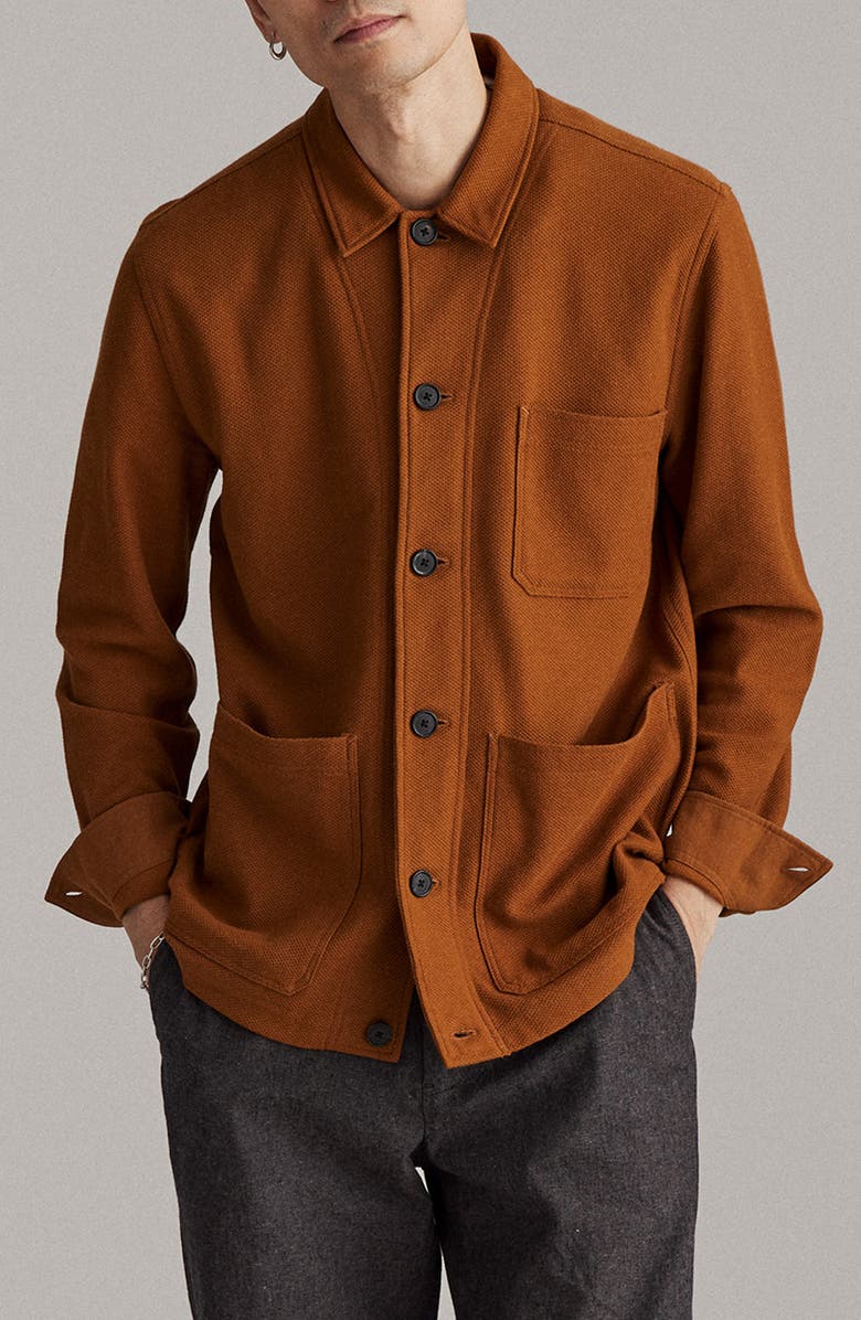Billy Reid Piqué Chore Shirt Jacket, Main, color,