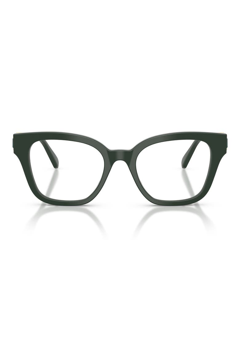 52mm Square optical glasses, Main, color, DARK GREEN / DEMO LENS
