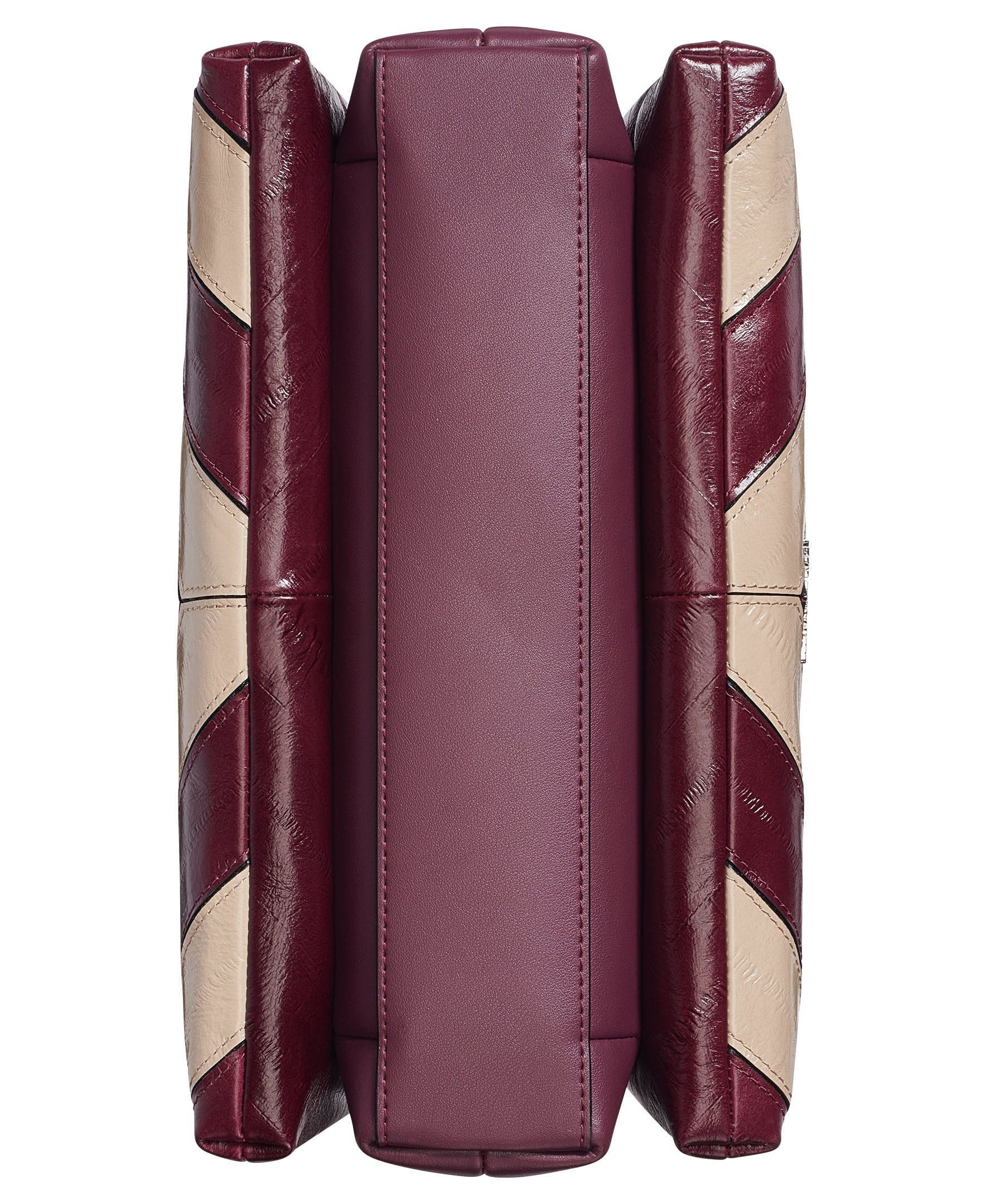 Benoite Chevron Satchel, Alternate, color, White Pepper/Cherry Plum