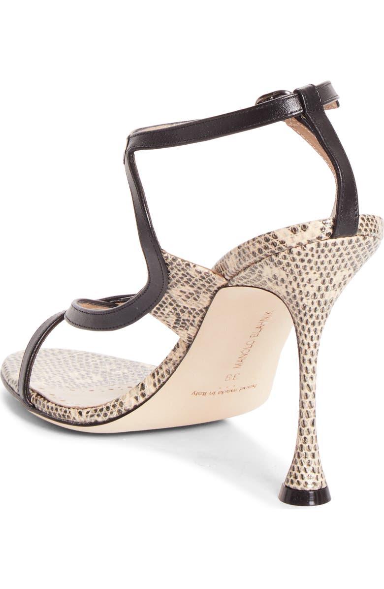 Manolo Blahnik Tibula Ankle Strap Sandal, Alternate, color, Blck 0015/Ypri 906C