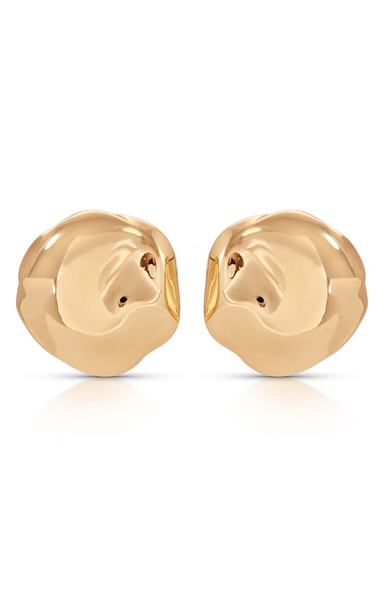 Ettika Molten Spheres Large Stud Earrings, Alternate, color, Gold