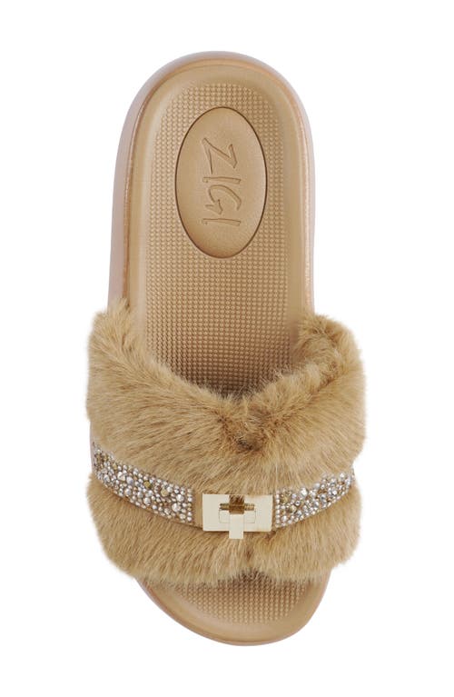 Zigi Finley Faux Fur Platform Sandal In Neutral