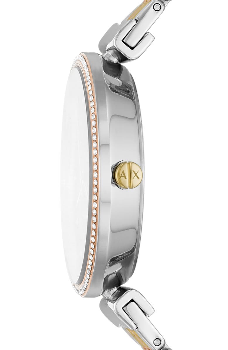 AX Armani Exchange 3-Hand Tri-Tone Bracelet Watch, 36mm, Alternate, color, 