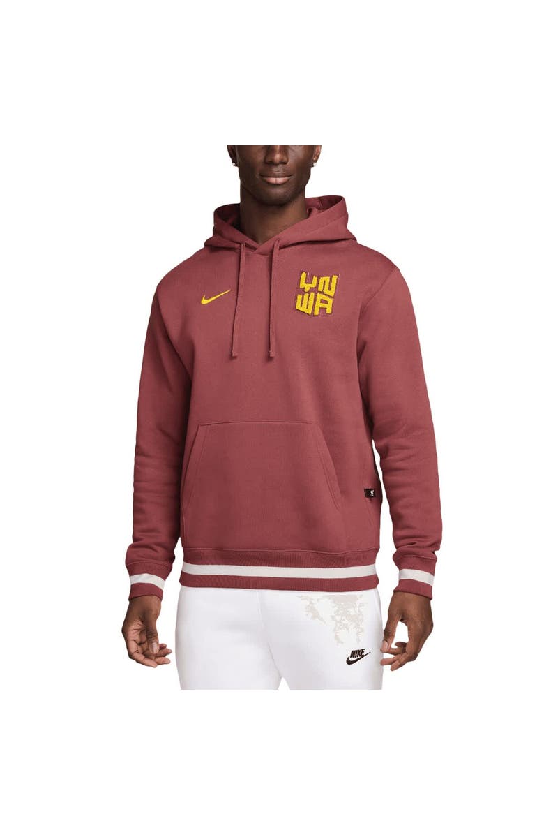 Nike Men's Nike Burgundy Liverpool Club Pullover Hoodie, Main, color,