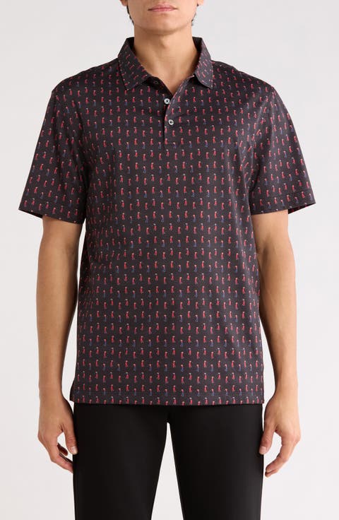 Print Cotton Knit Polo