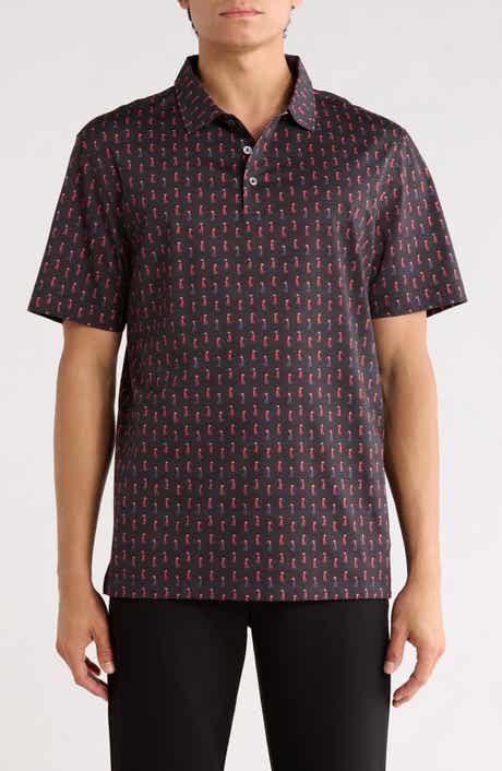 Bugatchi Print Cotton Knit Polo