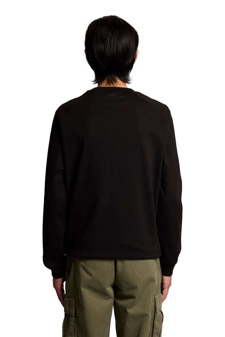 Half Raglan Hybrid Long Sweatshirt, Alternate, color, Jet Black