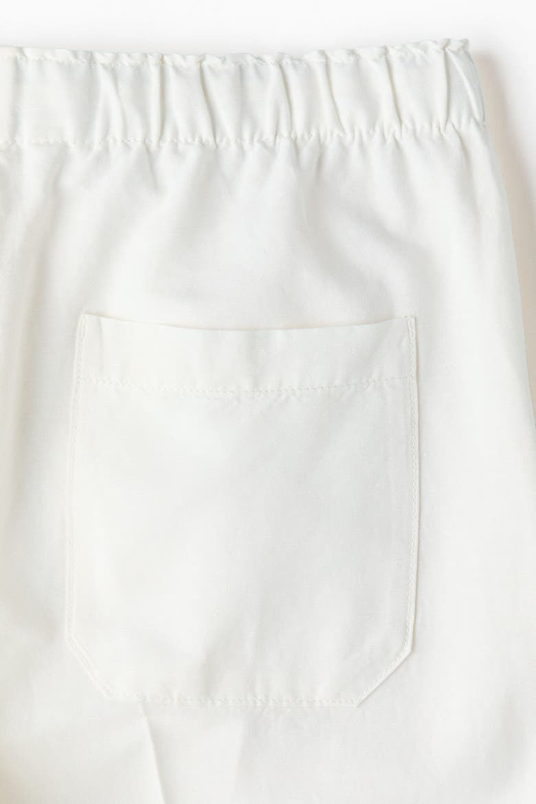 Linen-blend Drawstring Trousers, Alternate, color, White