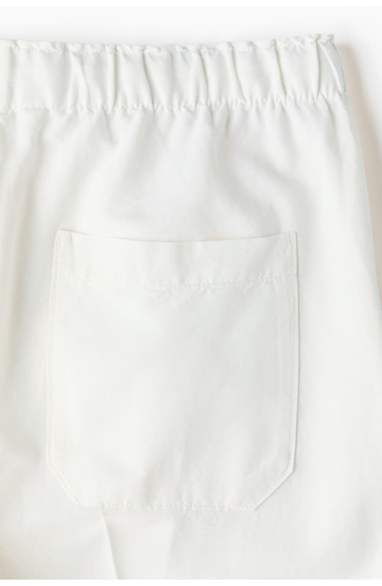 H&M Linen-blend Drawstring Trousers, Alternate, color, White