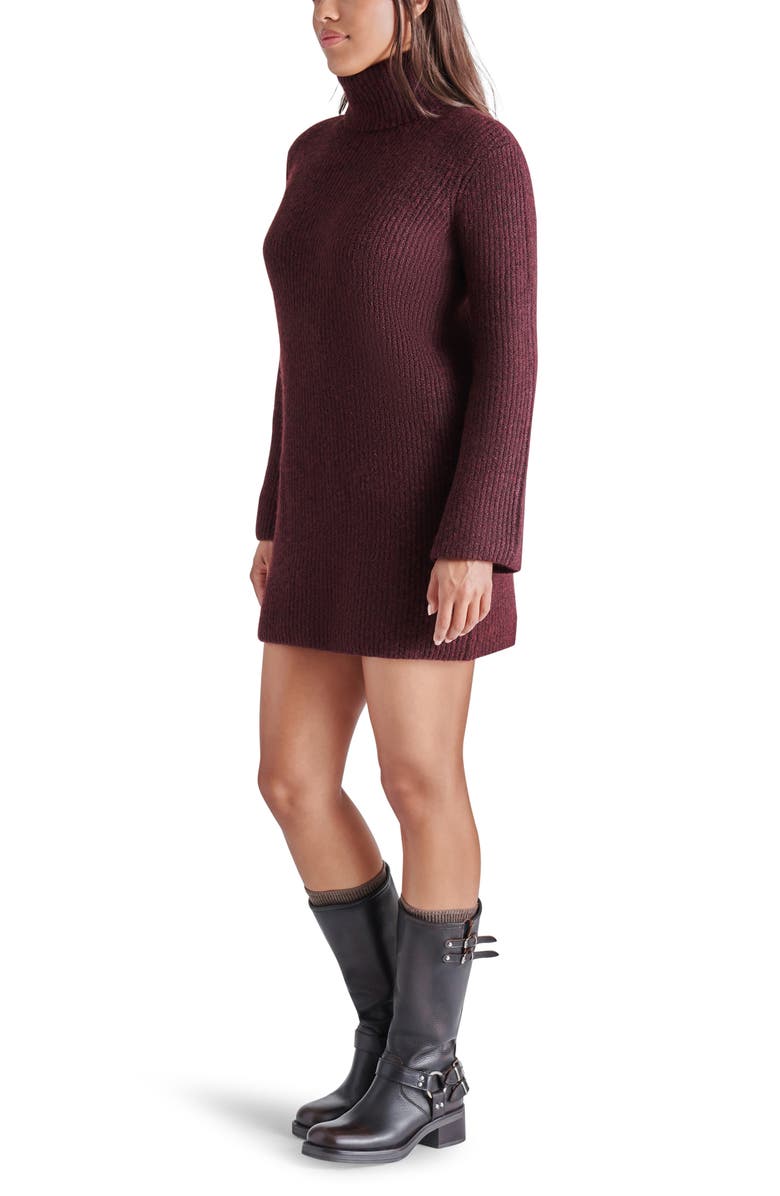 Steve Madden Abbie Long Sleeve Sweater Minidress, Alternate, color, Fig
