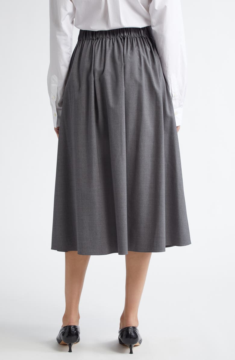 Maria McManus High Waist Stretch Wool A-Line Midi Skirt, Alternate, color,