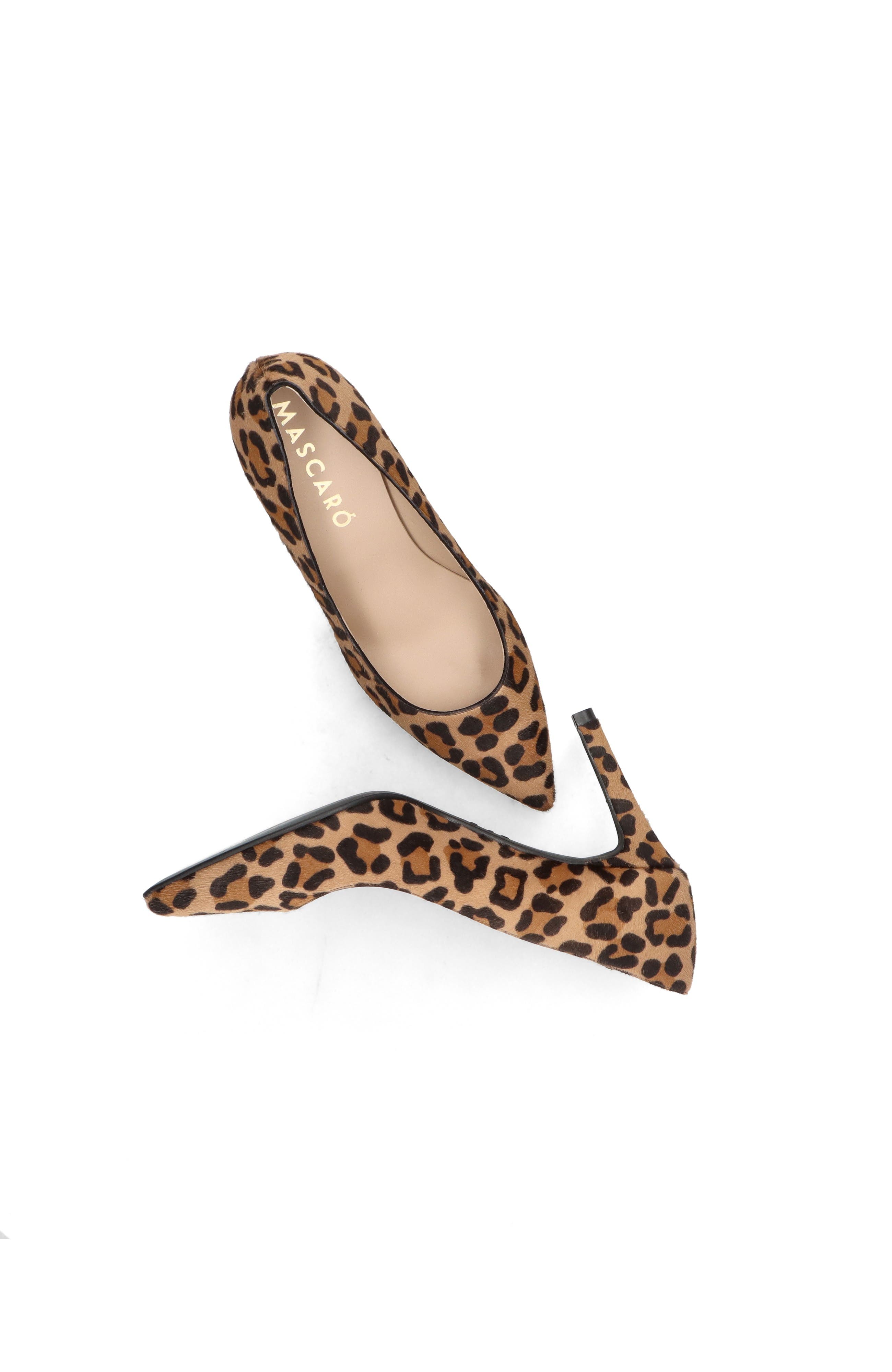 MASCARO Leopard Pointed Toe Pump, Alternate, color, Brown