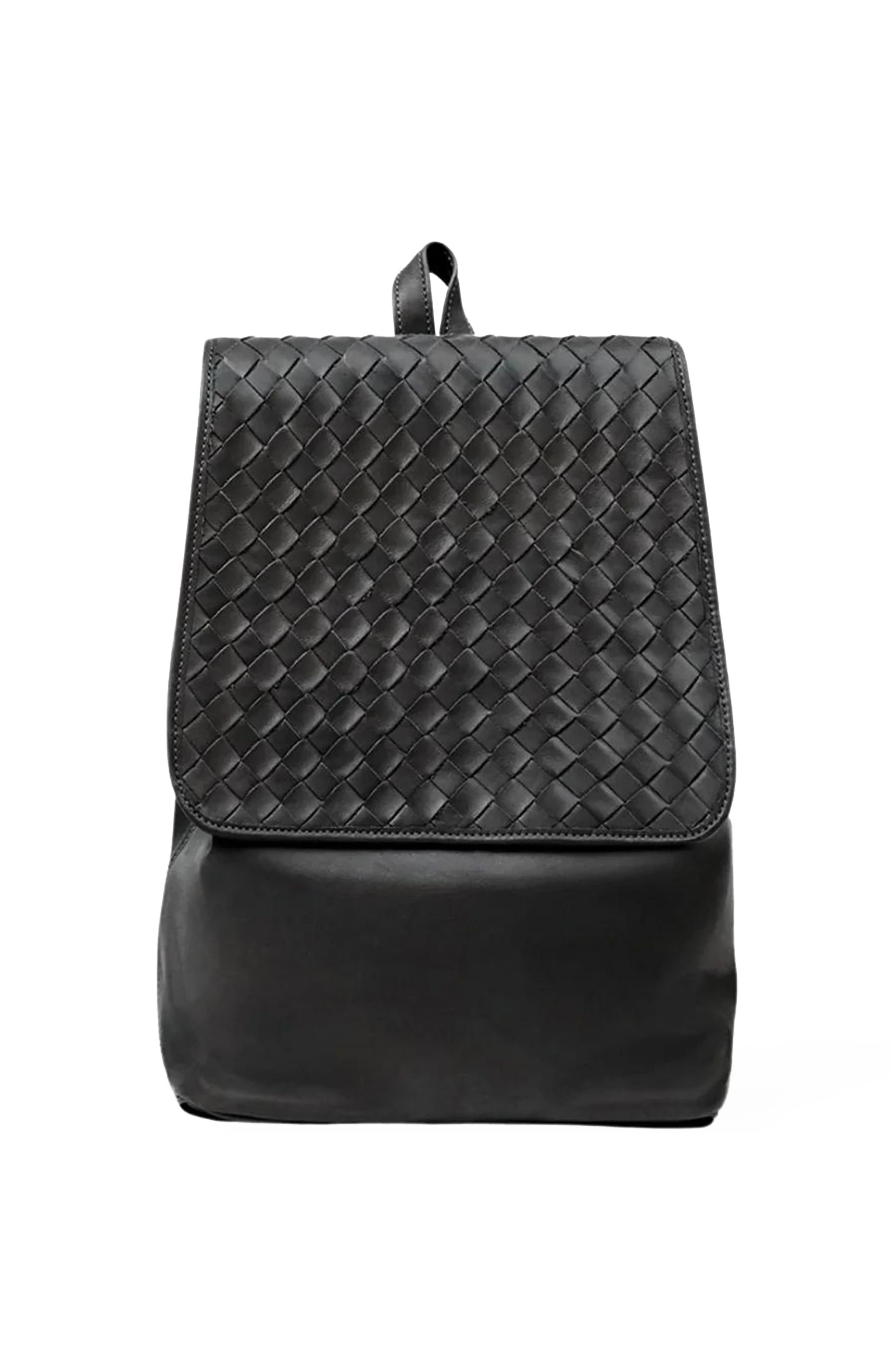 Deux Mains Woven Backpack, Main, color, Black