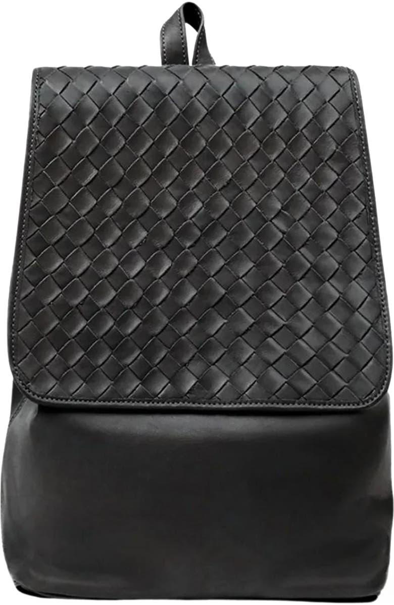 Deux Mains Woven Backpack, Main, color, Black