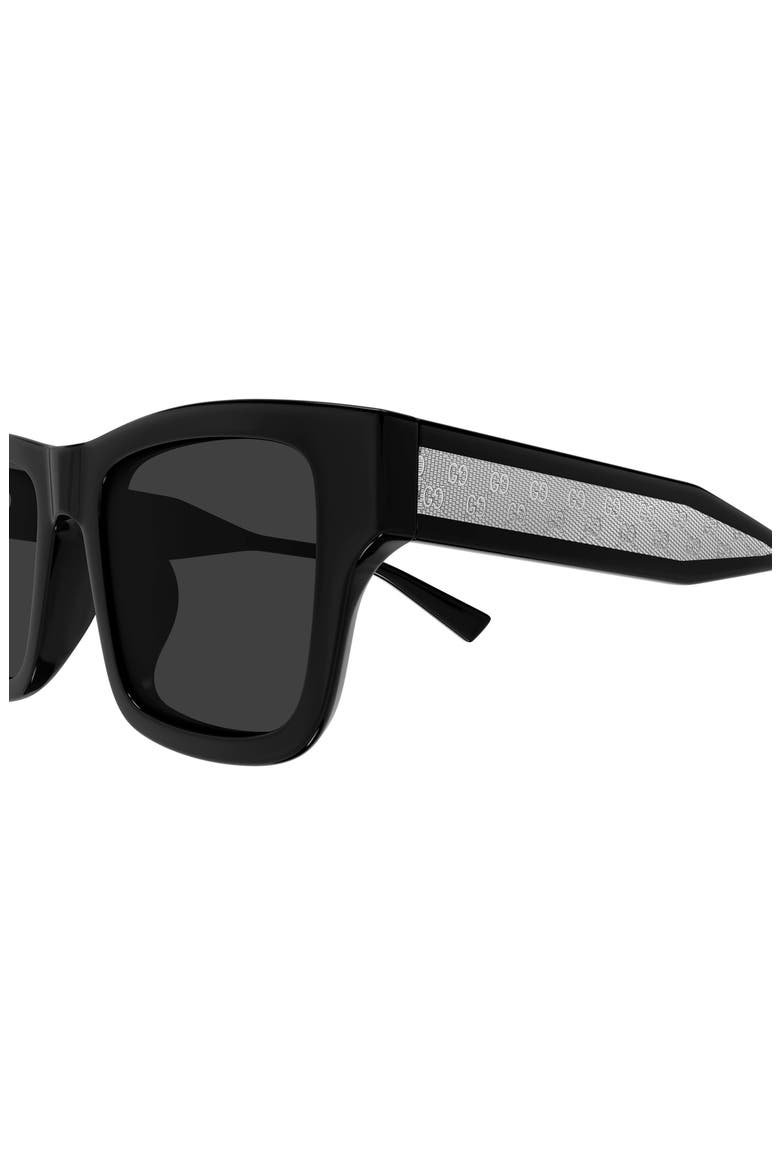 52mm Square Sunglasses, Alternate, color, BLACK