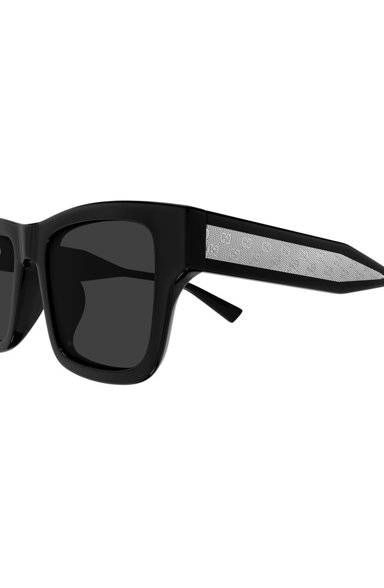 Gucci 52mm Square Sunglasses, Alternate, color, Black
