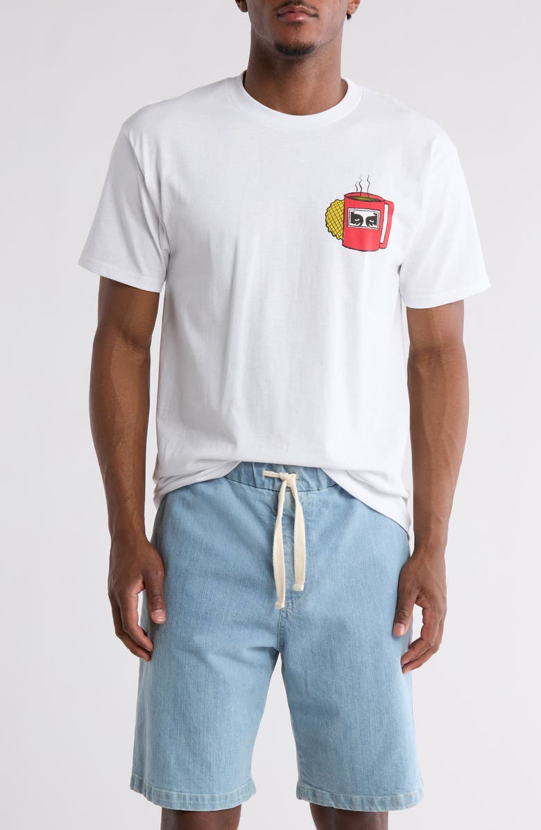 Obey Coffee Cup Cotton Graphic T-Shirt, Main, color, 