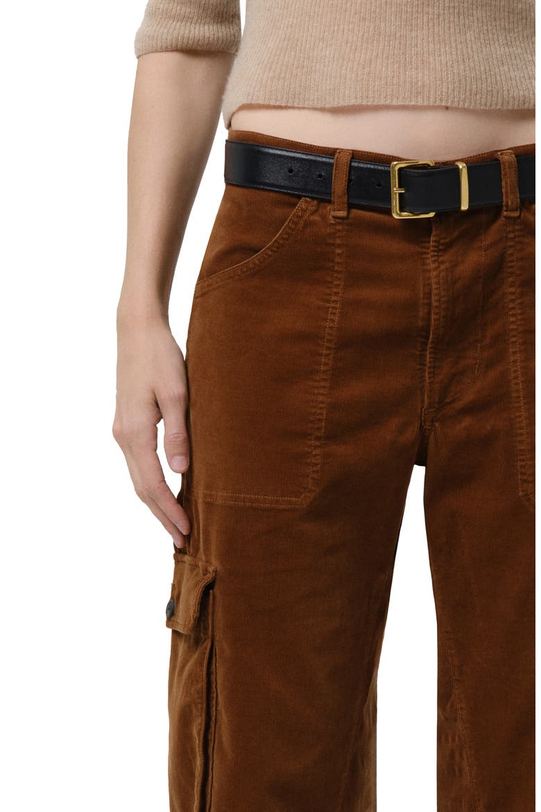 Thassos Twisted Seam Utility Corduroy Wide Leg Pants, Alternate, color, MANUKA BRONZE