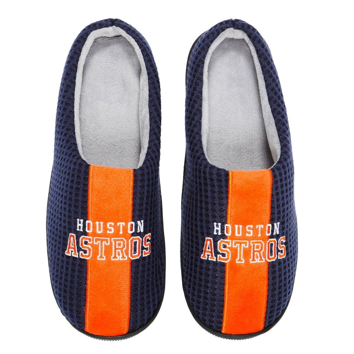 FOCO Men's FOCO Navy Houston Astros Team Stripe Memory Foam Slide Slippers, Main, color, 