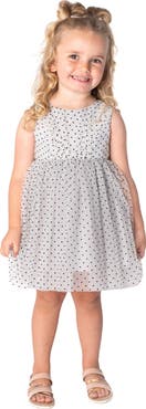 Popatu Polka Dot Tulle Fit & Flare Dress