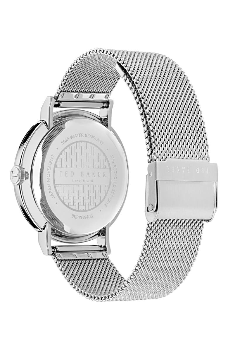 Ted Baker London Timeless Mesh Bracelet Watch, Alternate, color, Stainless Steel
