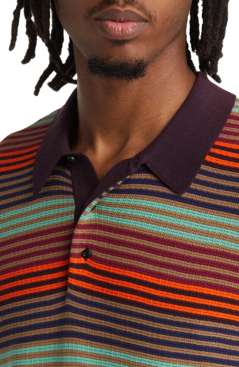 Scotch & Soda Hideaway Stripe Polo Sweater, Alternate, color, Red Multi Stripe