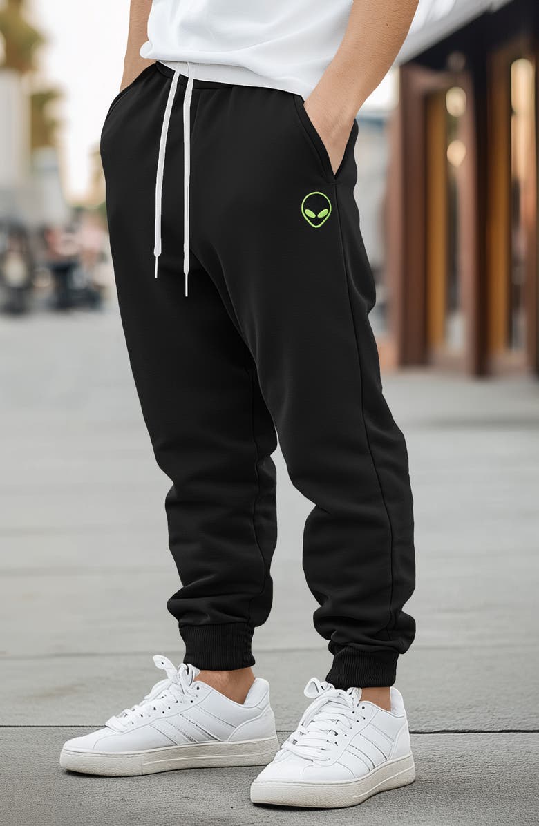 Dalix Mens Alien Midweight Fleece Jogger Pant, Alternate, color, Black