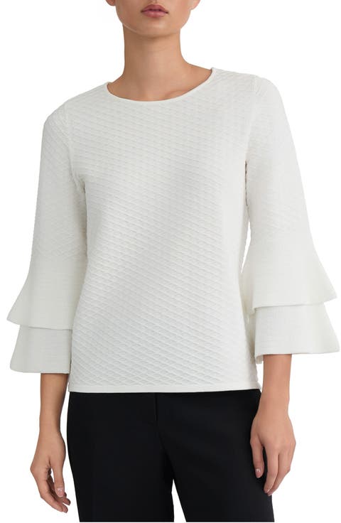 Texture Ruffle Sleeve Top