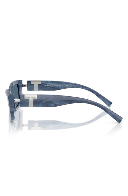 Tiffany & Co . 54mm Rectangular Sunglasses In Blue