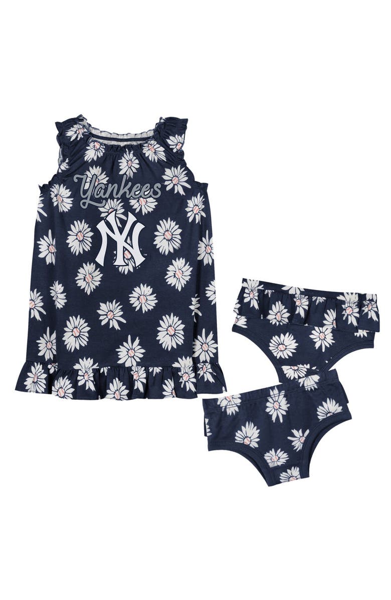 Outerstuff Infant Fanatics Branded Navy New York Yankees Hop Skip Diaper Cover Set, Main, color, 