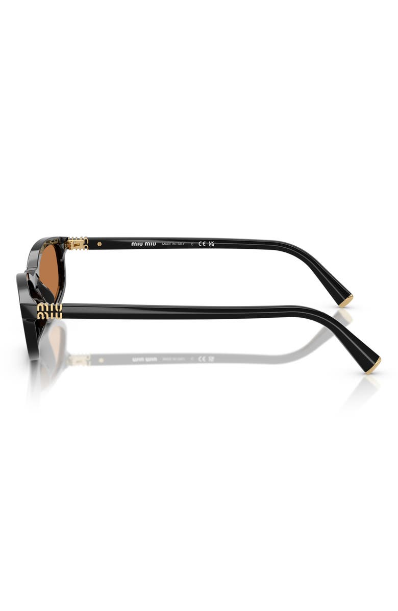 Miu Miu 54mm Irregular Sunglasses, Alternate, color, Black / Brown