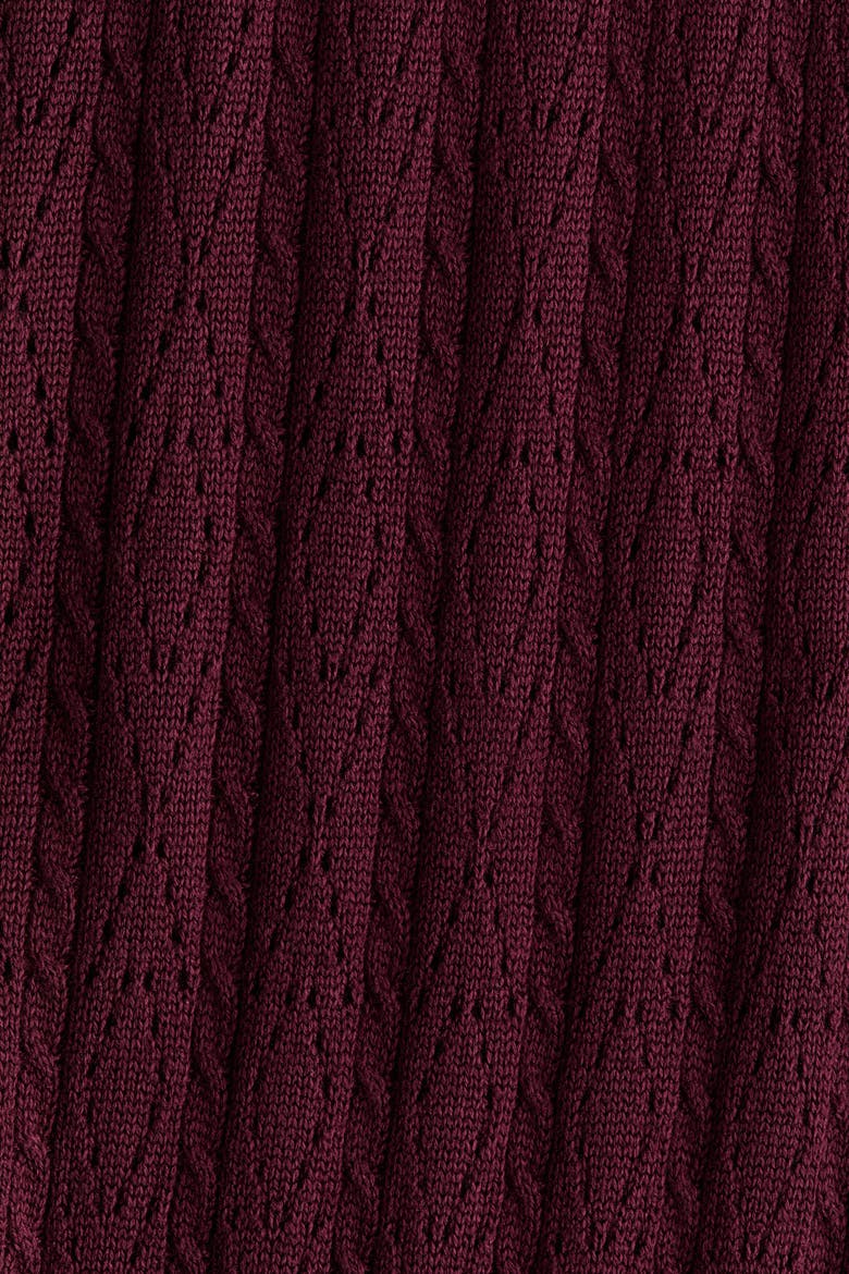 Pointelle-knit Trousers, Alternate, color, Burgundy