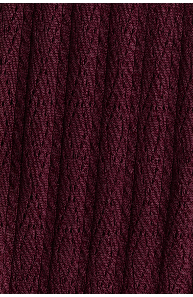 H&M Pointelle-knit Trousers, Alternate, color, Burgundy