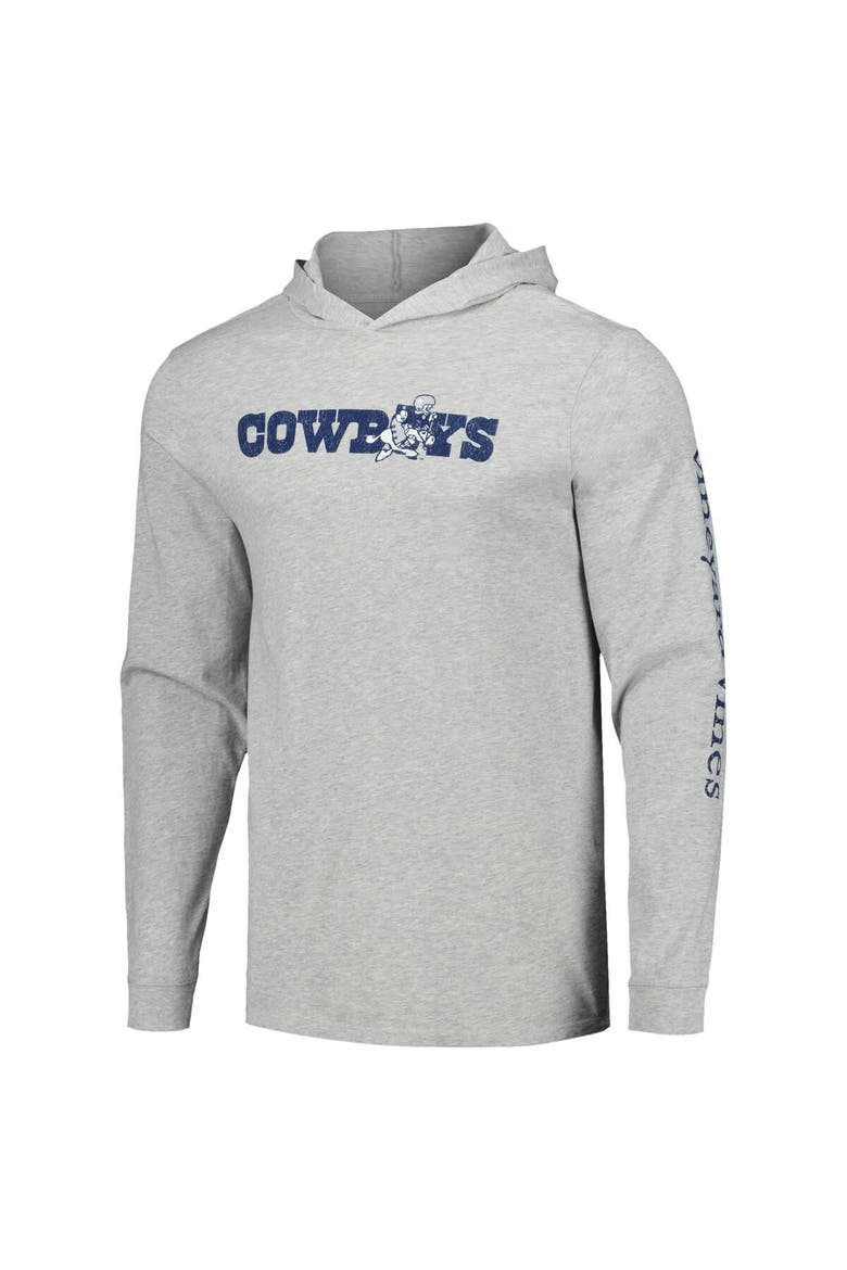 Men's Vineyard Vines  Heather Gray Dallas Cowboys Wordmark Retro Joe Long Sleeve Hoodie T-Shirt, Alternate, color, Heather Gray