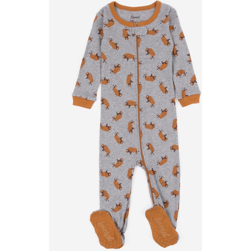 Leveret Kids Cotton Footed Printed Pajamas, Animal, Holiday & Fun Prints In Blue