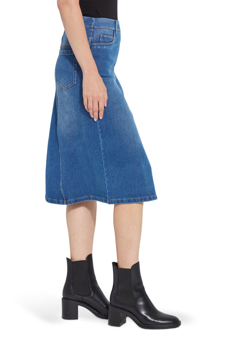 'Lyssentials Bella Denim Skirt, Alternate, color, MID WASH